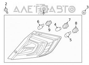 Lampa exterioară aripă dreapta Honda Civic X FC 16- 4d