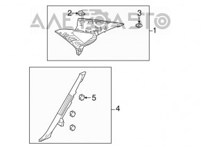 Capac spate dreapta superioara Toyota Avalon 13-18 bej, suportul este rupt.