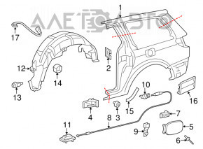 Bara spate dreapta Toyota Sienna 11-20 are prinderea ruptă.