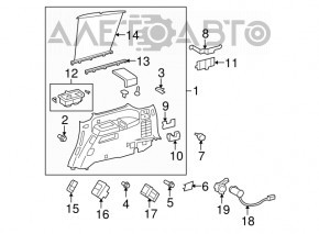 Capacul arcului drept Toyota Sequoia 08-16 negru+ gri, zgârieturi