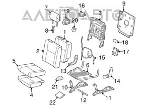 Сидение 3 ряда левая Toyota Sequoia 08-16 велюр
