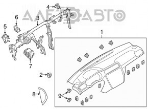 Торпедо передняя панель без AIRBAG VW Jetta 11-18 USA