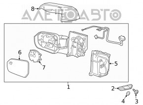 Зеркало боковое левое Chevrolet Volt 16- 5 пинов, черное, царапина