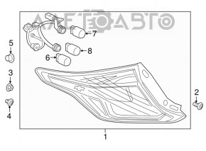 Фонарь правый Chevrolet Volt 16- разбито стекло, трещины