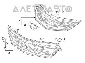 Решетка радиатора grill Chevrolet Volt 16- хром, с эмблемой, песок