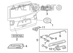 Emblema sigla TOYOTA pentru portiera portbagajului Toyota Sienna 11-20