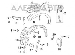 Bara de protecție față stânga spate Toyota Sequoia 08-16, nouă, originală