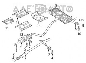 Silencer spate bara Chrysler 200 15-17 2.4, 2 tevi