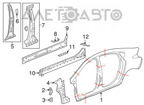 Aripa spate dreapta Chevrolet Volt 16- pe caroserie, neagra, zgarieturi.