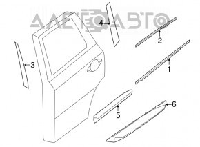 Capacul ușii cromat inferior spate stânga Infiniti JX35 QX60 13-