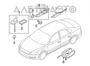 Amplificator antenă VW Passat b7 12-15 SUA