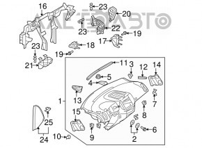 Panoul frontal cu AIRBAG pentru VW Tiguan 09-17, negru.