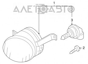 Farul de ceață stânga pentru VW Jetta 11-14 USA, nou, neoriginal.