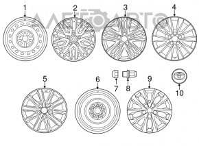 Колпак колесный R16 5*114.3 Toyota Camry v55 15-17