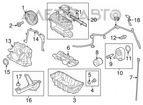 Roata dintata a arborelui cotit Ford Fusion mk5 13-20 1.5T 1.6T tip 2