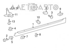 Pragul drept Toyota Prius 30 10-15 crăpat