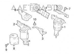 Коллектор выпускной задний с катализатором Ford Edge 15-18 3.5