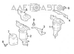 Colector de evacuare frontal cu catalizator pentru Ford Edge 15-18 3.5