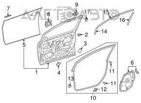 Дверь голая передняя левая Toyota Prius 50 16- синий 8W7