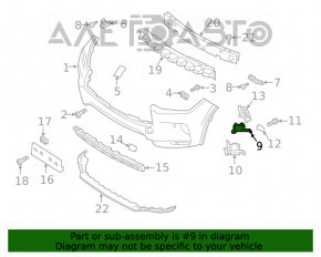 Suportul drept pentru farul de ceață Infiniti QX50 19- fabricat