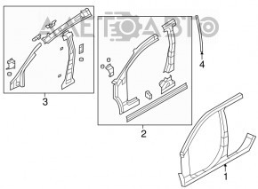 Bara caroseriei centrală dreapta pentru Jeep Patriot 11-17 a fost tăiată