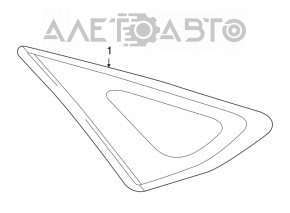 Geamul surd din față dreapta pentru Lexus RX350 RX450h 10-15, cromat, cu zgârieturi pe crom.