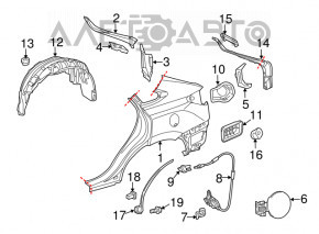 Aripa spate stânga Lexus RX350 RX450h 10-15, neagră, tăiată.