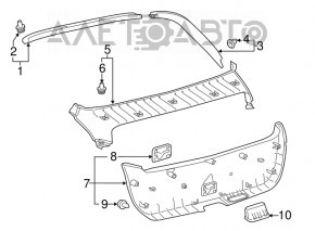 Capacul portbagajului inferior al ușii Toyota Prius 50 16- negru, uzat.