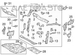 Televizorul panoului de bord al radiatorului Toyota Prius V 12-14 asamblat.