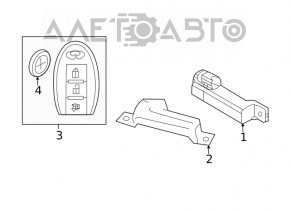 Cheie Infiniti QX50 18-19 cu 4 butoane, lame