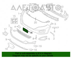 Площадка переднего номера Ford Edge 15-18