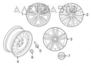 Roată de 16 inch pentru Hyundai Sonata 15-17 cu o ușoară bordură.