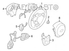 Руль голый Subaru Outback 15-19 кожа, черный