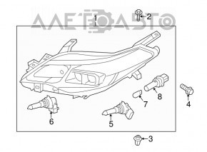 Far stânga față Toyota Avalon 13-15, gol, cu halogen