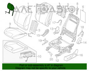 Подголовник передний правый Ford Focus mk3 15-18 рест, тип 2, тряпка черн