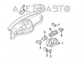 Controlul luminii VW Jetta 11-18 SUA fără PTF, inserție cromată