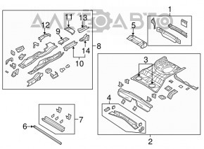 Задняя панель Jeep Compass 11-16 2 части, чёрная