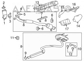 Глушитель задняя часть с бочками Chevrolet Malibu 13-15 hybrid под 2 трубы