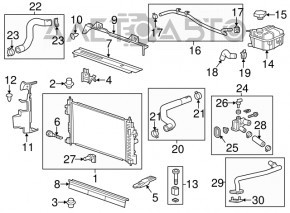 Deflector radiator dreapta Chevrolet Malibu 13-15 2.5