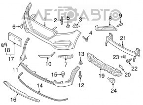 Bara față goală Hyundai Tucson 16-18 pre-restyling partea de jos pentru protecție nouă, neoriginală