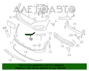 Moldura bara de protecție față stânga Hyundai Tucson 16-18, nouă, originală OEM.