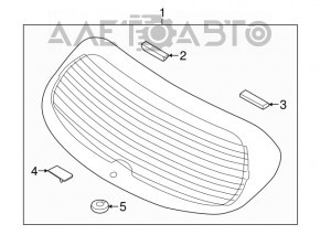 Geamul din spate al portbagajului Hyundai Tucson 16-20, cu tentă, zgârieturi fine, zgârieturi de la parcare.