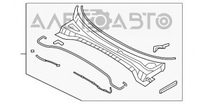 Grila stergatoarelor din plastic Hyundai Tucson 16-20 nou OEM original