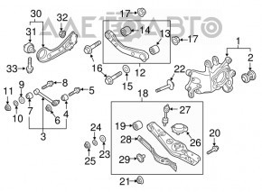 Maneta inferioară pentru arc spate dreapta Hyundai Tucson 16-20 AWD, nou, original OEM