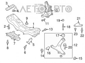 Цапфа передняя левая Subaru Forester 14-18 SJ ржавая, с отпиленой шаравой