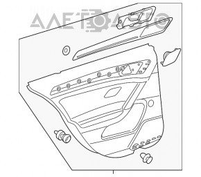 Capacul ușii, cartela din spate dreapta VW Golf 15- 5d negru