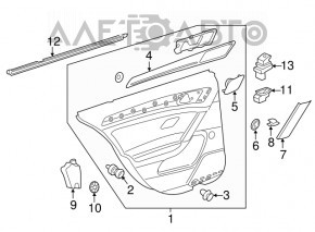 Capacul ușii, cartela din spate dreapta VW Golf 15- 5d negru