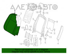 Водительское сидение VW Golf 15- с airbag, кожа черн, механика електро