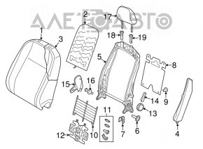 Водительское сидение VW Golf 15- с airbag, кожа черн, механика електро