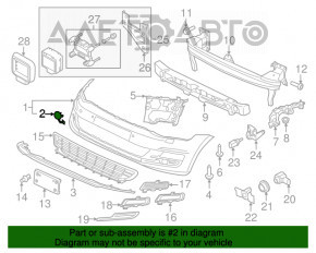 Capacul carligului de tractare pentru bara fata VW Golf 15-17, nou, neoriginal